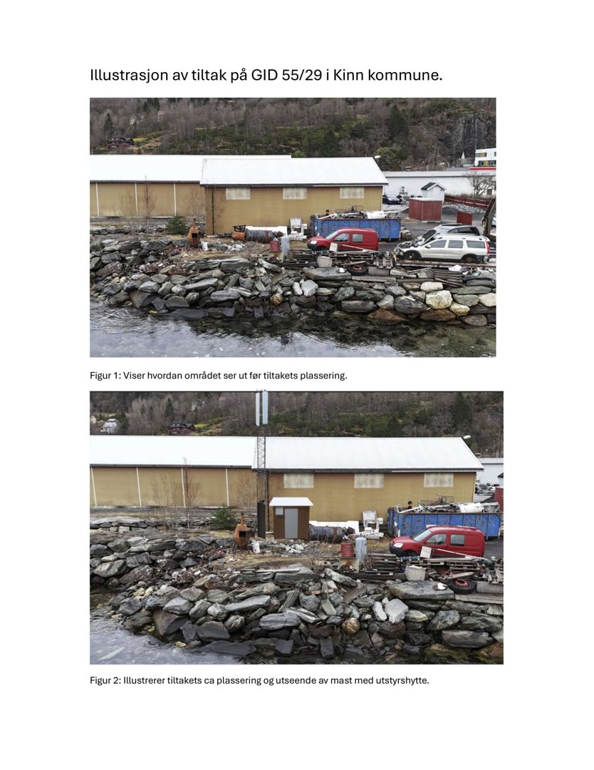 Fotografier som viser et bygg og området rundt før tiltak, med tekster som beskriver situasjonen.