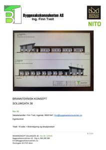 Fotografi av en skjerm som viser fasadetegninger for et bygg.