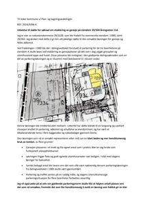 En situasjonsplan (bokstavtegning) som viser tomtene 39/109, 39/334 og 39/303. Planen illustrerer hvordan parkeringsplasser er inntegnet på delingsvedtaket for å løse et gammelt problem med adkomst og utnyttelse av areal.