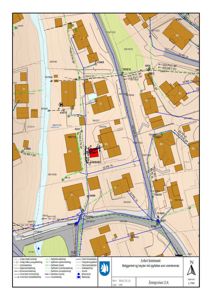 Situasjonsplan som viser eiendomsinndeling, bebyggelse og infrastruktur i Åsgårdhei 11A.