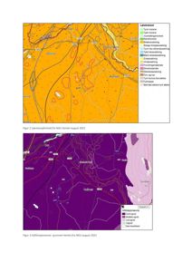 Bildet viser to kart fra NGU som viser løsmasseforhold og infiltrasjonsevne i jorda for et område.