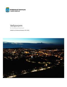 Fotografi av Kristiansund by sett fra luften om natten, som illustrasjon til Veilysnormen.