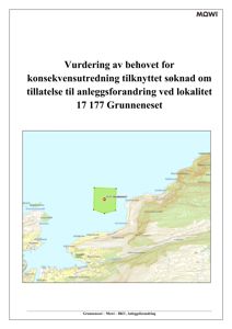 Kart som viser lokaliteten 17 177 Grunneneset med omgivende topografi og steder.