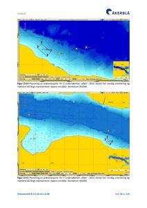 Kart som viser dybdekart over et vannområde med markerte prøvestasjoner for en undersøkelse utført i 2014 og 2016.