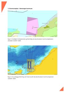 Kart som viser akvakulturarealer og anleggsutforming i Bømlo kommune.