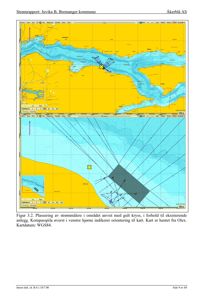 Kart som viser plassering av strømålere i Juvika B, med overlappende kartlag og kompasspiler.