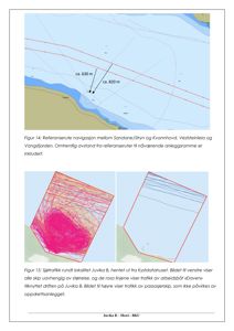 Kart som viser sjøtrafikk og navigasjonsruter i et havområde.