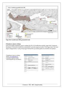 Kart over gytefelt for torsk i Nordfjorden med lokaliseringer av fiskeriplasser og relevante geografiske navn.