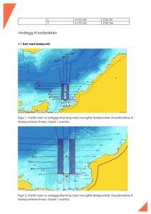 Kart som viser en anleggsutforming med festepunkter i et havområde.