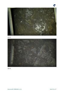 Fotografier av to ulike underlag (JUV-2 og JUV-3), sannsynligvis fra en byggeplass eller utgraving.