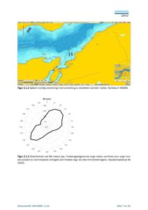 Bildet viser et sjøkart (Figur 2.1.2) med lokalitet og et fordelingsdiagram for vannforhold (Figur 2.1.3).