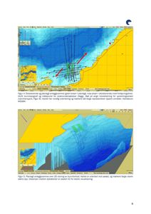 Kart over et kystområde som viser dypforhold, anleggsramme og forstyringslinjer.
