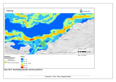 Et marine grunnkart (helning) over et område ved kysten, inkludert akvakulturregister og stedfesting.