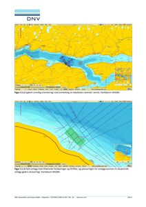 Kart over sjøområdet med avmerking av lokaliteten, fortøyninger og anleggsrammen.