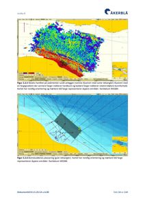 Kart som viser sedimentanalyse og bomskuddenes plassering i et anleggsområde.