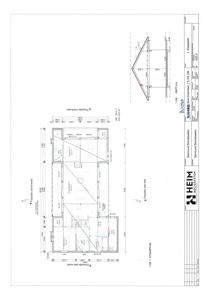 Etasjeplan (1. etasje) med romfordeling, dimensjoner og fasadeopprikk for en bygning.