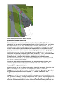 Utsnitt av en situasjonsplan som viser bygningens plassering i forhold til vei og byggegrenser.
