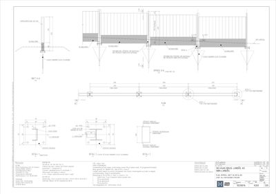 Snittegning (OPPRISS B-B) med detaljer for fundament og konstruksjon
