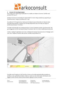 Kart som viser et område med overlappende arealressurskategorier (f.eks. dyrka jord, bebygd, vann) og en markert dispensasjonssøknadsområde.