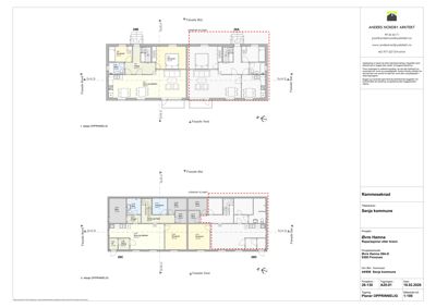 Etasjeplaner (OPPRINNELIG) som viser romfordeling og veggkonstruksjoner for et bygg.