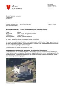 Flyfoto tatt 20.05.2025 av eiendommen Kongshavnveien 44, som viser eksisterende bebyggelse og situasjon.