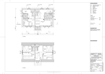 Etasjeplaner for 1. og 2. etasje med romfordeling og dimensjoner.