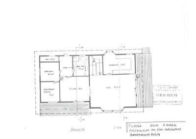 Etasjeplan (Gulvetegning) for en bolig med romfordeling og arealoppgave.