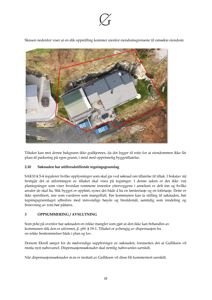 Luftfoto av en tomt med en eksisterende bygning og en planlagt oppstilling (markert med rød linje).