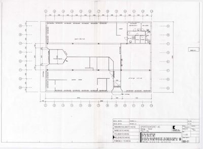 Etasjeplan (plan 1) som viser romfordeling, dimensjoner og areal for et bygg.