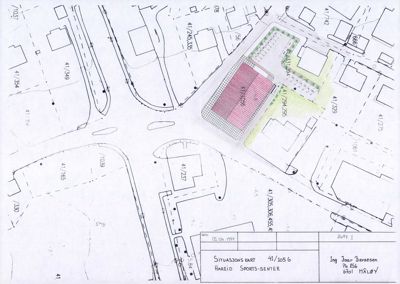 Situasjonskart som viser tomtens plassering i forhold til nabolag, veier og andre bygninger.