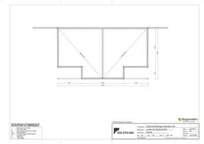 Tegning som viser detaljert konstruksjon av fundamentet, inkludert dimensjoner og materialer.