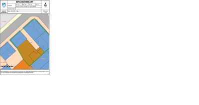 Situasjonskart som viser tomtens plassering i forhold til nabolag, veier og eiendomsgranser.