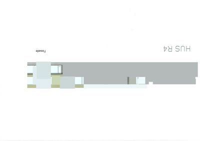 Fasadetegning av bygning HUS R4 sett fra vest.