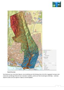 En kartvisning som viser vannføring (flux) over et område, sannsynligvis fra en hydrologisk simulering.