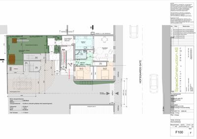 Etasjeplan med romfordeling, mål og byggegrenser