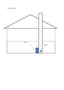 Snittegning som viser tverrsnitt gjennom en bygning med ildsted og sotluke.