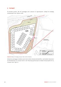 Utklipp fra en foreløpig situasjonsplan som viser plassering av 51 lagerseksjoner på eiendommen gnr/bnr. 68/457, inkludert tilknyttede veier og nabolag.