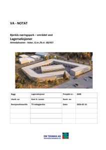 Luftfoto av en U-formet bygning med flere vinduer langs fasaden, omgitt av parkeringsplasser og vegetasjon.