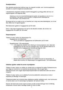 Et kart som viser eiendommen med en markert byggegrense (rød sirkel) og omgivelsene.