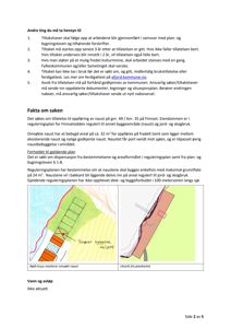 Bildet viser to situasjonsplaner (tomtekart) som illustrerer eiendomsforhold, byggegrenser og plassering av et naust i forhold til naboeiendommer og reguleringsplan.