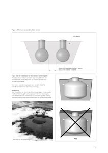 Fotografi av en feilmontert tank i snø, illustrert som et eksempel på 'Resultat av feil avrenning'.