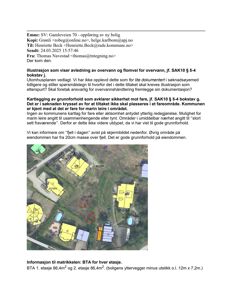 Satellittbilde (flyfoto) av eiendom med overlagte tegninger som viser grunnflaten til bygningene og utmark.