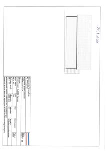 Fasadetegning (østsiden) av en ny tilbygning med tekniske opplysninger om areal og byggeår.