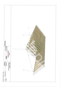 3D-visualisering av en bygning sett fra en vinkel, som viser fasade og takkonstruksjon.