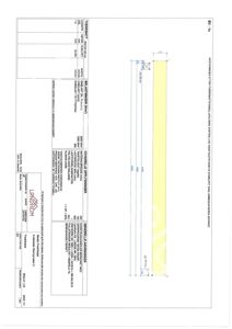Tegning som viser en detaljert beregningstabell for et stålkonstruksjonsstykke (sannsynligvis en søyle eller bjelke) med opplysninger om belastninger, dimensjoner og konstruksjonsdetaljer.
