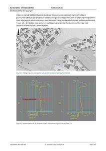 Et utklipp fra NADAG som viser tidligere grunnundersøkelser med topografi og bygningsspor.
