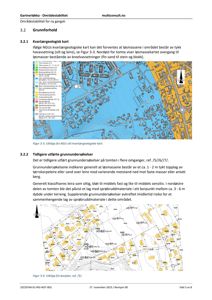 Kart som viser kvartærgeologiske forhold og tidligere grunnundersøkelser på en tomt.