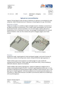 Et dokument fra Helgesen Tekniske Bygg AS som inneholder en søknad om rammetillatelse for ombygging av en messan. Dokumentet viser to 3D-visualiseringer (renderinger) av bygningen før og etter ombygging.