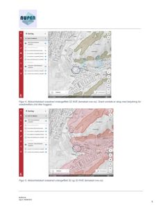 Bildet viser to skjermbilder av et digitalt kartsystem (NVE) som viser aktsonhetssoner (skogeffekt) på en tomt. Dette er kartmateriale.