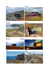 Et sammensatt bilde (collage) som viser flere foton av ulike hytter i norske bygder, inkludert Måsøy, Nesseby, Nordkapp, Skjervøy, Nordreisa, Porsanger, Tana og Vadsø.